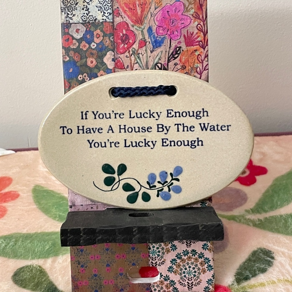 Decorative Potttery Hanging Plaque with Inspirational Quote